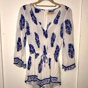 Plunge Neck Floral Romper